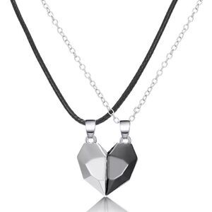⭐️Black And Silver Magnetic Heart ❤️ Necklace